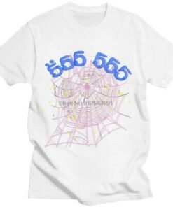 Vintage-Printing-Spder--Angel-Number-T-Shirt-Spider-Web-Pattern-Top-Tees