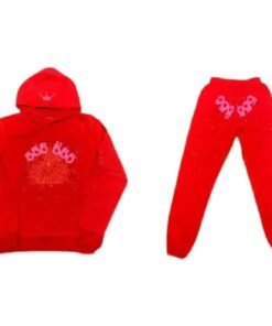 Sp5der New Releases Red Tracksuit