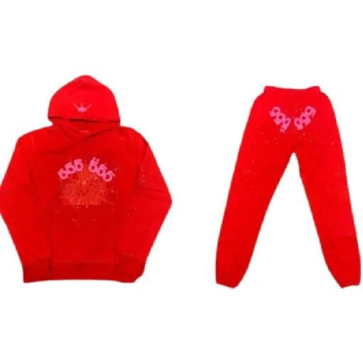 Sp5der New Releases Red Tracksuit